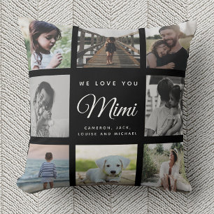 Modern Mimi Chic Mother's Day Family Photo Collage Cushion