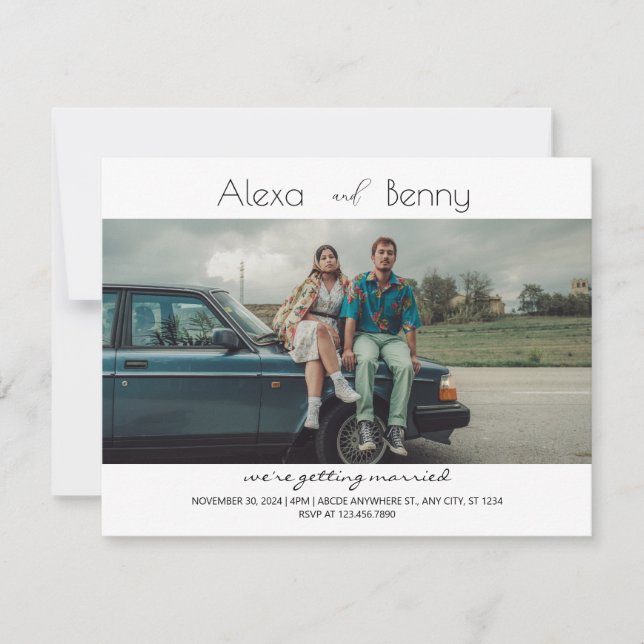 Modern mimimalist wedding Invitation (Front)