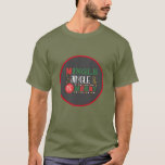 Modern Mingle & Jingle Holiday T-Shirt<br><div class="desc">Modern colourful typography / word art holiday tee wishes the  best of the Christmas season with "Mingle,  Jingle & Be Merry" text on dark grey background</div>