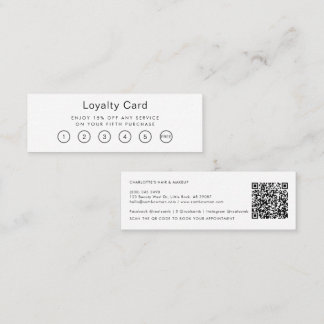 Modern Mini QR Code Beautician Salon Loyalty Card