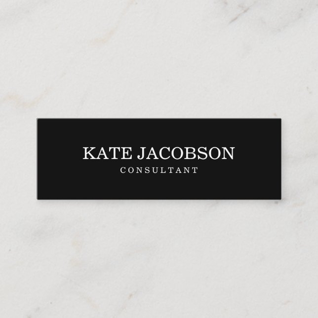 Modern Mini Simple Black Professional Business Card (Front)