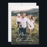 Modern minimal 1 photo Christmas elegant script Ho Holiday Card<br><div class="desc">Modern minimal foliage wreath year to remember script holiday Christmas card. Hand painted eucalyptus,  minimal foliage and modern rustic rattan wreath give this holiday card a luxurious feel. In classy greens,  browns and grays.</div>