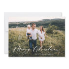 Modern minimal 1 photo Christmas elegant script