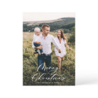 Modern minimal 1 photo Christmas elegant script