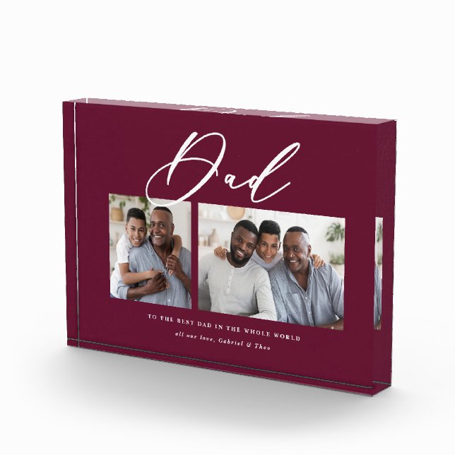 Modern minimal 2 photo script dad Fathers day Block (Right)