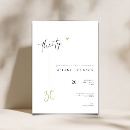 Modern Minimal 30th Birthday Party Invitation