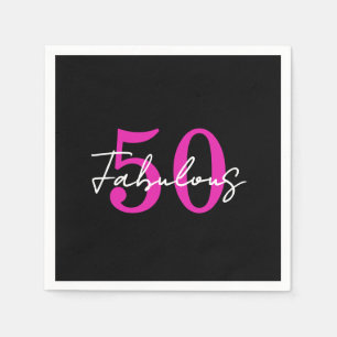 Modern Minimal 50 Fabulous 50th Birthday Party Napkin