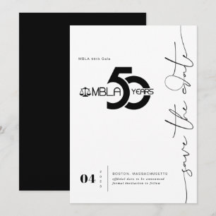 Modern Minimal   50th Gala Save the Date