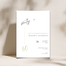 Modern Minimal 60th Birthday Party Invitation
