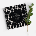 Modern minimal abstract elegant wedding guest book<br><div class="desc">Modern minimal abstract elegant  black and white wedding guest book</div>