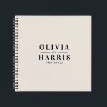 Modern minimal abstract elegant wedding guest book<br><div class="desc">Modern minimal abstract elegant simple cream wedding guest book</div>