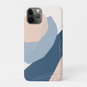 Modern minimal abstract geometric blue & pink iPhone 11 pro case
