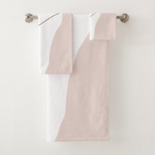 Modern minimal abstract geometric pastel colours bath towel set