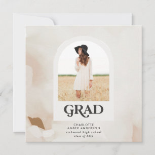 Modern minimal abstract photo collage graduate inv invitation