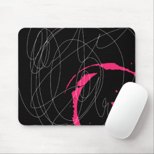 Modern minimal abstract scribble line art mouse pad