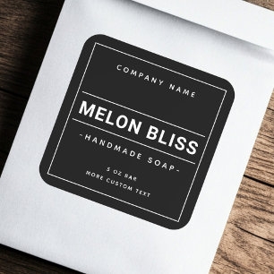 Modern minimal any colour black product label