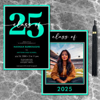 Modern Minimal Aqua Script Graduation Party