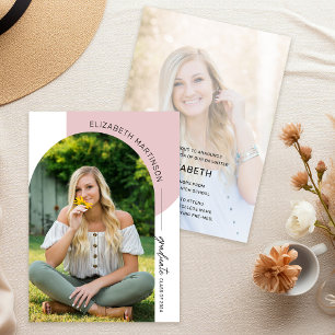 Modern Minimal Arch 2 Photo Graduation Announcement