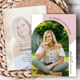 Modern Minimal Arch 2 Photo Graduation Invitation
