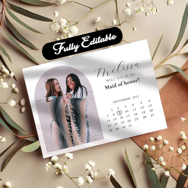 Modern Minimal Arch Bridesmaid Proposal Card (Creator Uploaded)