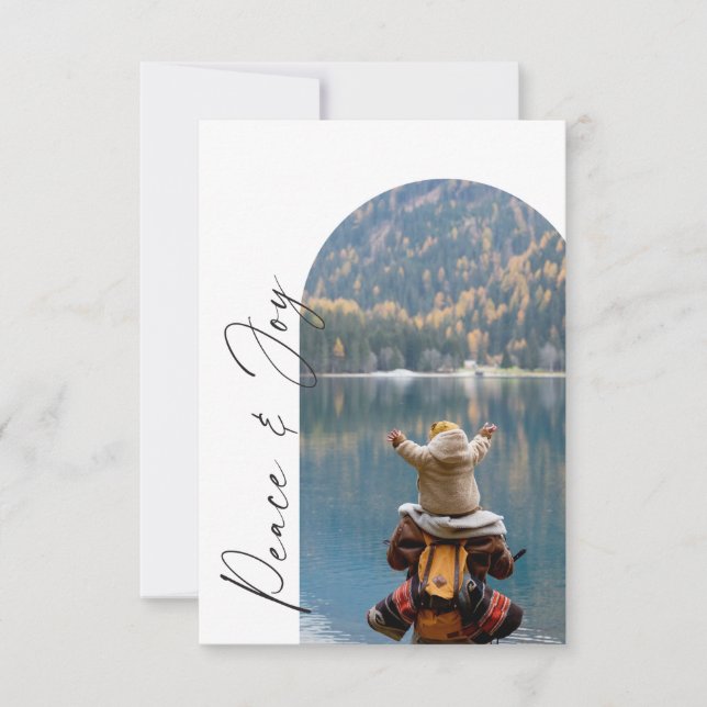 Modern Minimal Arch Christmas Photos Card (Front)