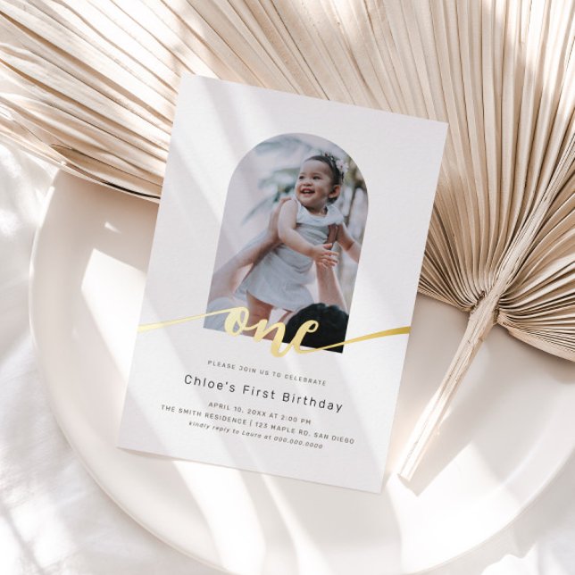 Modern Minimal Arch Photo First Birthday (Creator Uploaded)