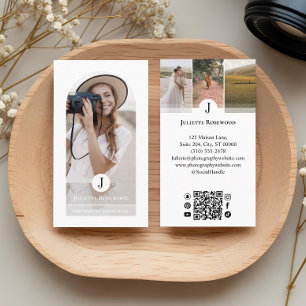Modern Minimal Arch Photo Photography Professional Business Card