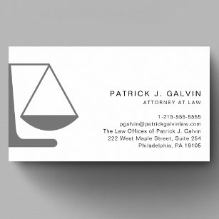 Modern Minimal Attorney Grey Business Card
