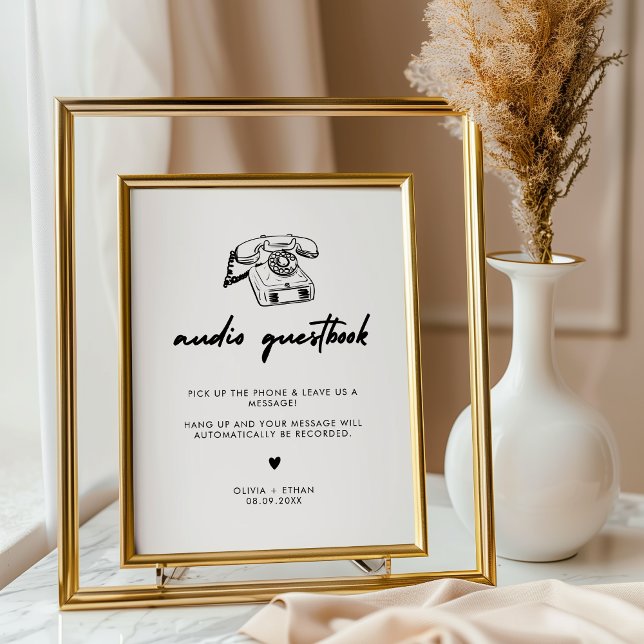 Modern Minimal Audio Guest Book Wedding Sign (Creator Uploaded)