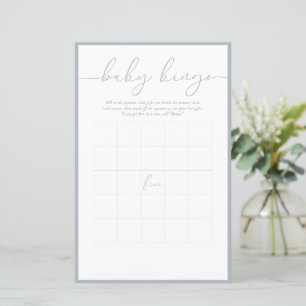 Modern Minimal Baby Bingo Game Card
