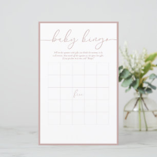 Modern Minimal   Baby Bingo Game Card