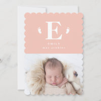 Modern minimal baby toes initial birth