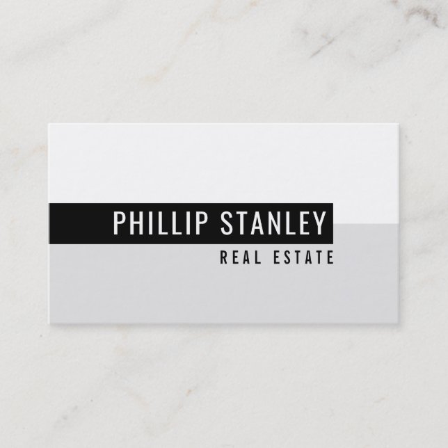 MODERN MINIMAL BAND simple bold black grey Business Card (Front)