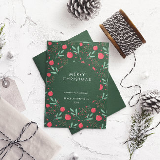 Modern Minimal Bauble Pattern Corporate Christmas Holiday Card