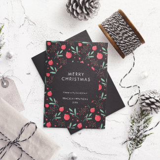 Modern Minimal Bauble Pattern Corporate Christmas Holiday Card