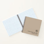 Modern Minimal Beige Graph Paper Notebook<br><div class="desc">Modern Minimal Classic Beige Black Monogram Initial Emblem Name Custom Text Graph Paper Notebook. Stylish classic design that you can personalise with your monogram,  name and title or text of your choice in classic typography lettering.</div>