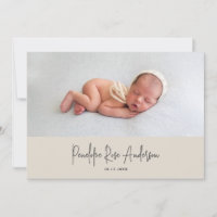 Modern minimal beige simple photo birth