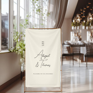 Modern, minimal, beige, wedding  banner