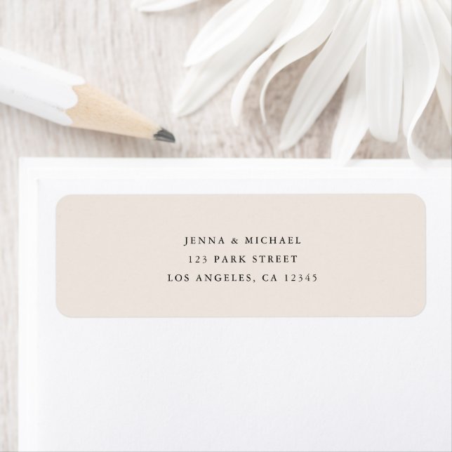 Modern Minimal Beige Wedding Return Address Label (Insitu)