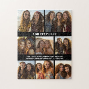 Modern Minimal Black - 8 Photo Collage Jigsaw Puzzle