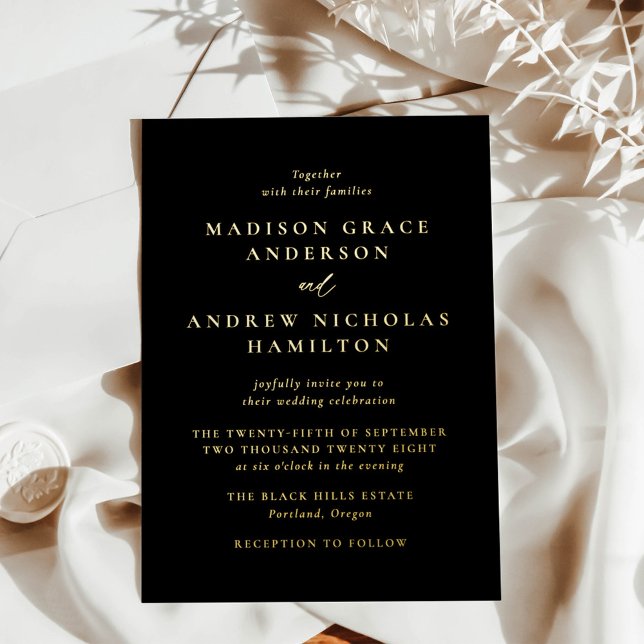 Modern Minimal Black and Gold Wedding (Creator Uploaded)