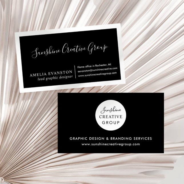 Modern Minimal Black and White Business Card (Creator Uploaded)