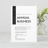 MODERN MINIMAL BLACK AND WHITE CONFERENCE EVENT INVITATION (Standing Front)
