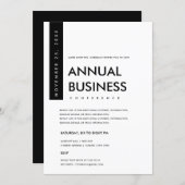 MODERN MINIMAL BLACK AND WHITE CONFERENCE EVENT INVITATION (Front/Back)