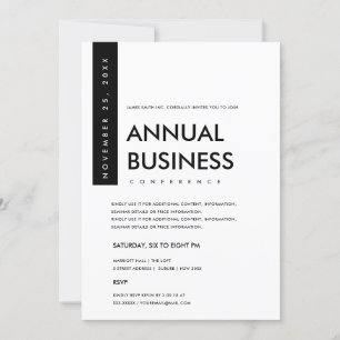 MODERN MINIMAL BLACK AND WHITE CONFERENCE EVENT INVITATION