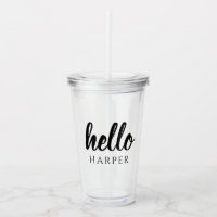 Modern Minimal Black And White Hello And You Name