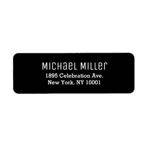 Modern Minimal Black and White Return Address Label