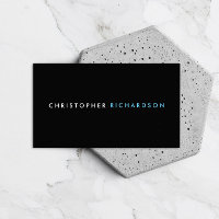 MODERN & MINIMAL Black Business Card