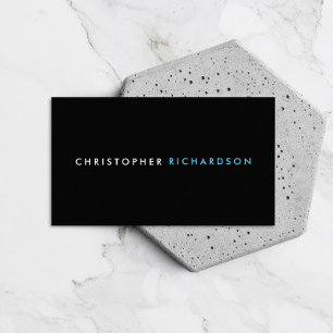 MODERN & MINIMAL Black Business Card