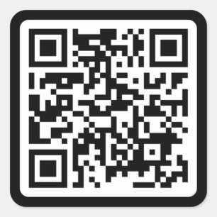 Modern minimal black custom QR code cool marketing Square Sticker